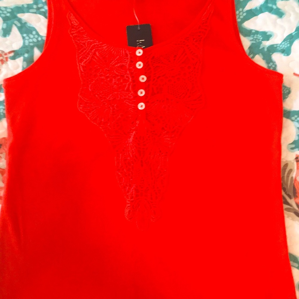 Ralph Lauren New Tank Top with Lace  Embellishment